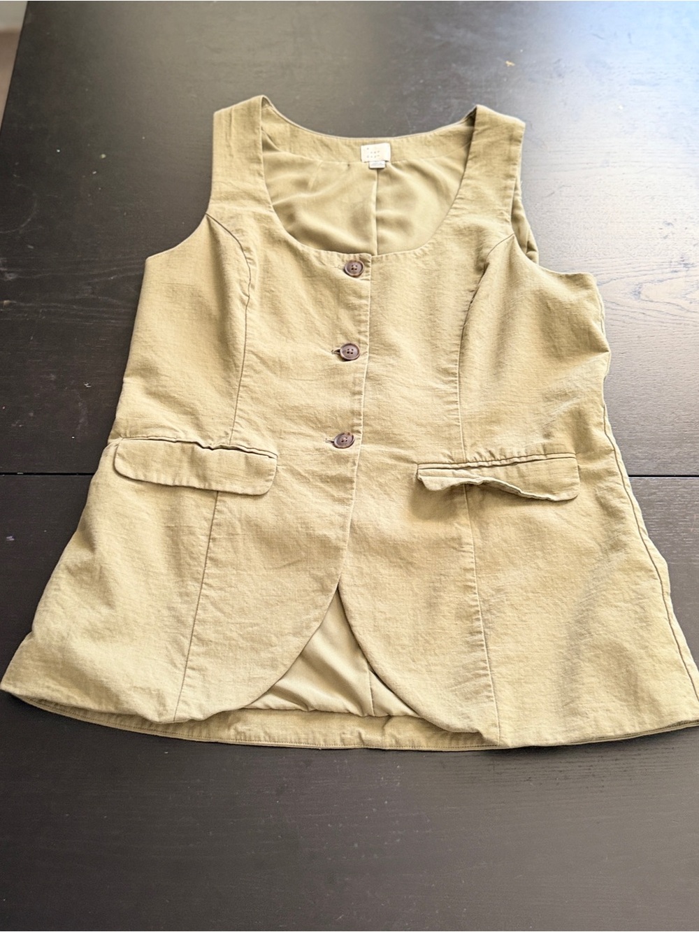 A New Day Women's XL Olive Green Button-Front Vest